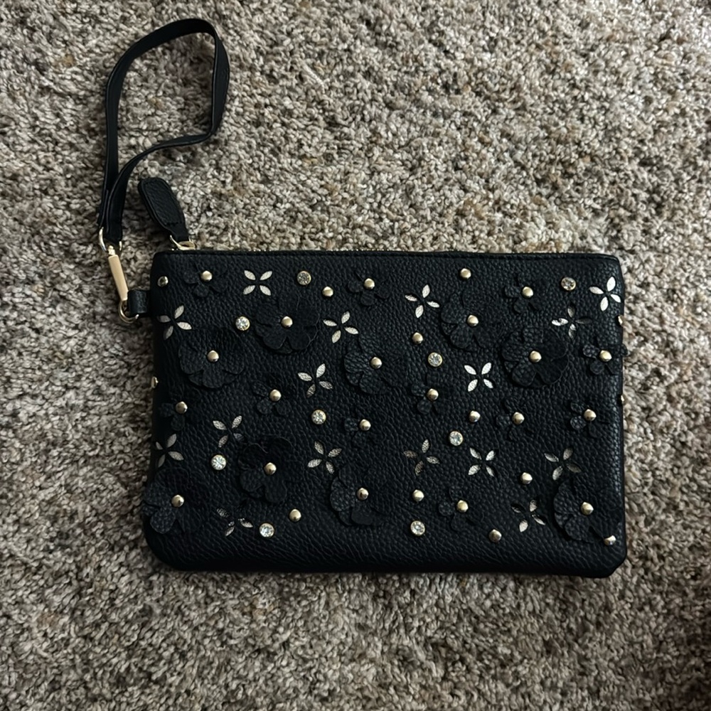 Underonesky clutch / wristlet black & gold